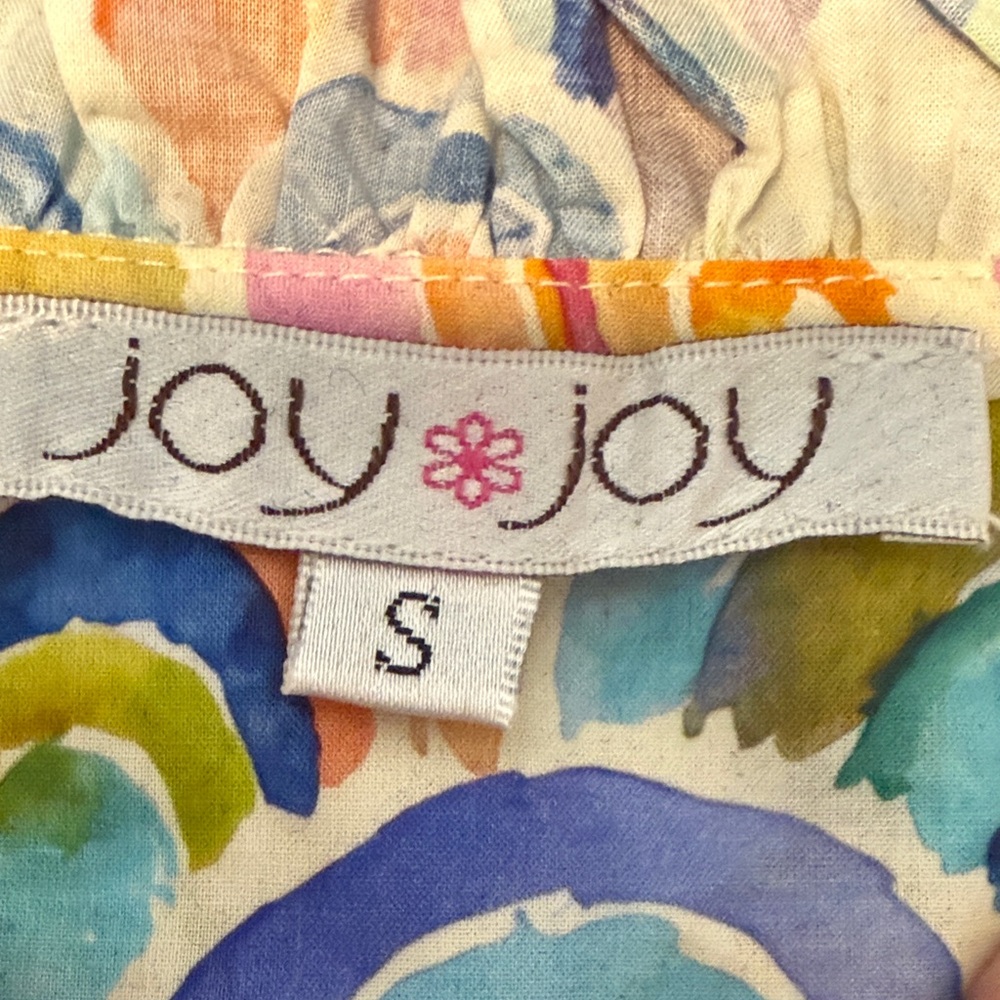 Joy Joy Multicolor Rainbow Button Down Shirt S - image 5